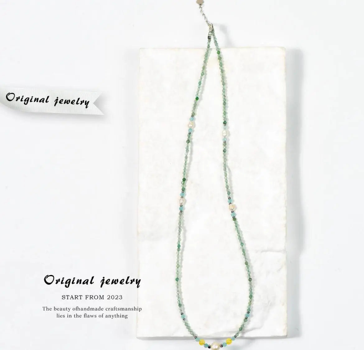 Dainty Light Colors Green Necklace for Gentle Souls SHINECRYS Arts and Crafts