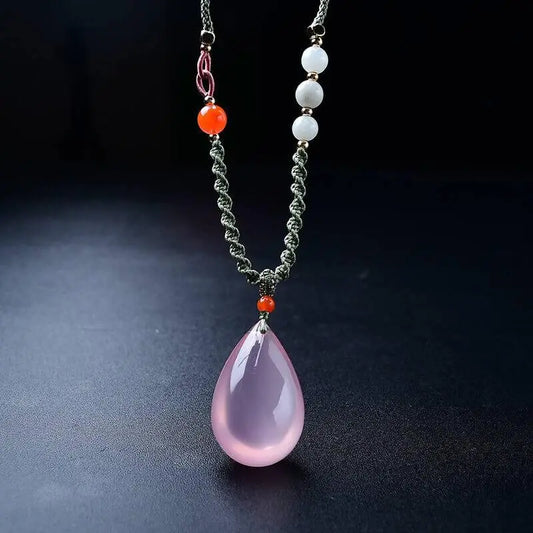 Pink Teardrop Crystal Bracelet - Adjustable Pendant Gift for Girlfriend, Ladies & Daughter Necklace Crystal Country Arts and Crafts