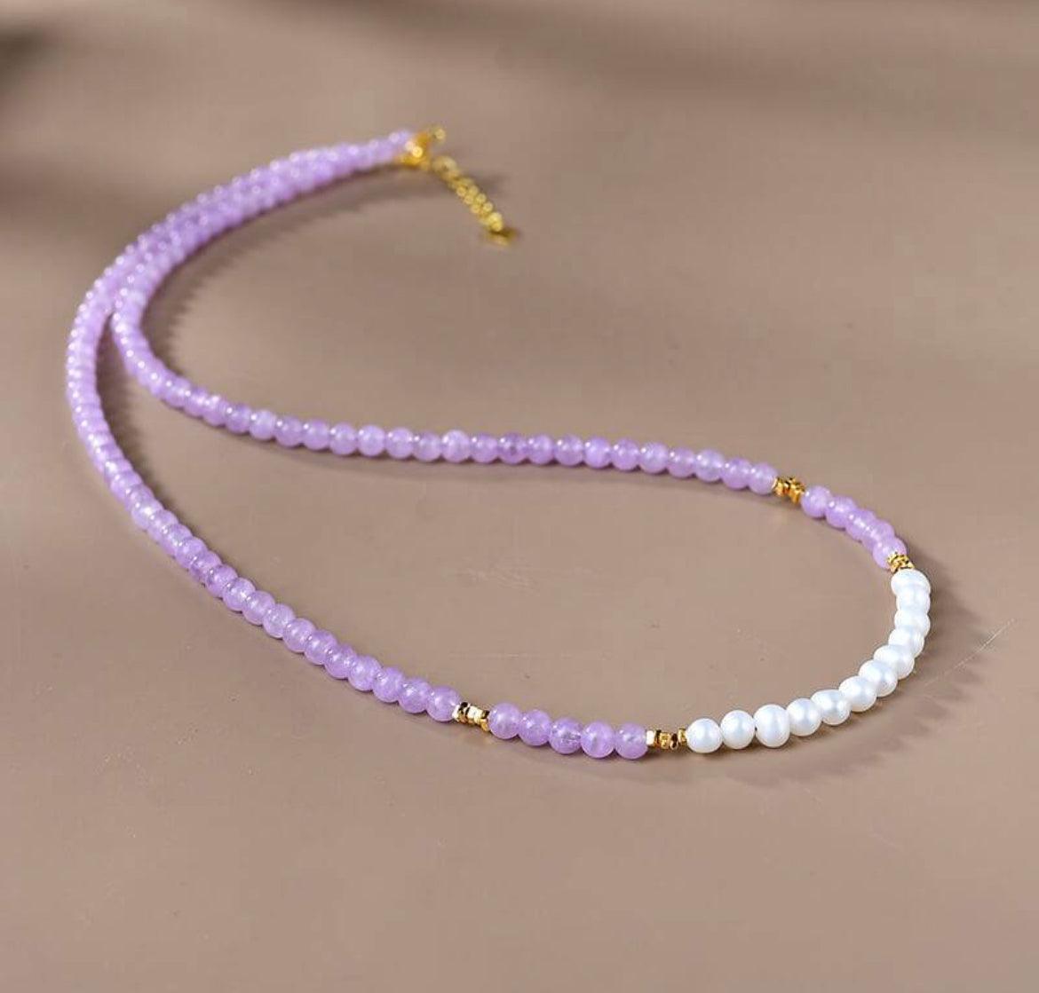 Design Natural Lavender Amethyst Clavicle Chain Jewelry