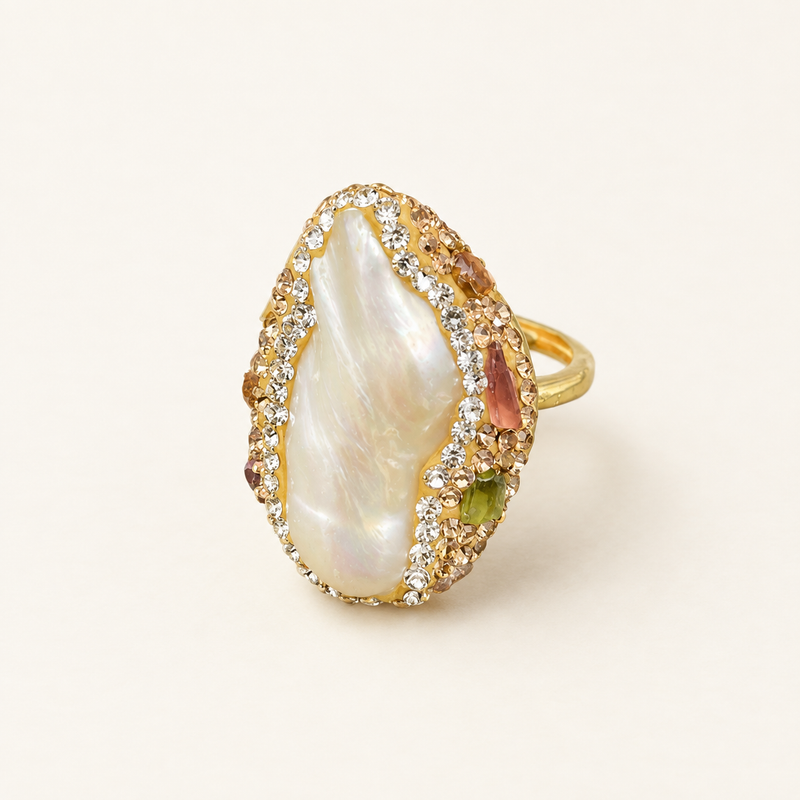 Baroque Pearl Tourmaline Ring