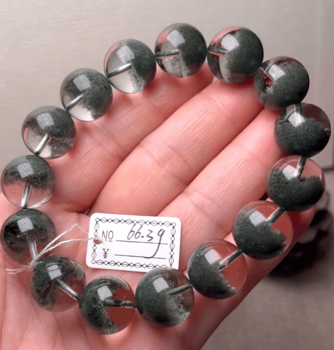 Natural Brazil green ghost Cornucopone bracelet crystal transparent natural form half a basin pure green cornucopone career essential god - crystal luminious soul