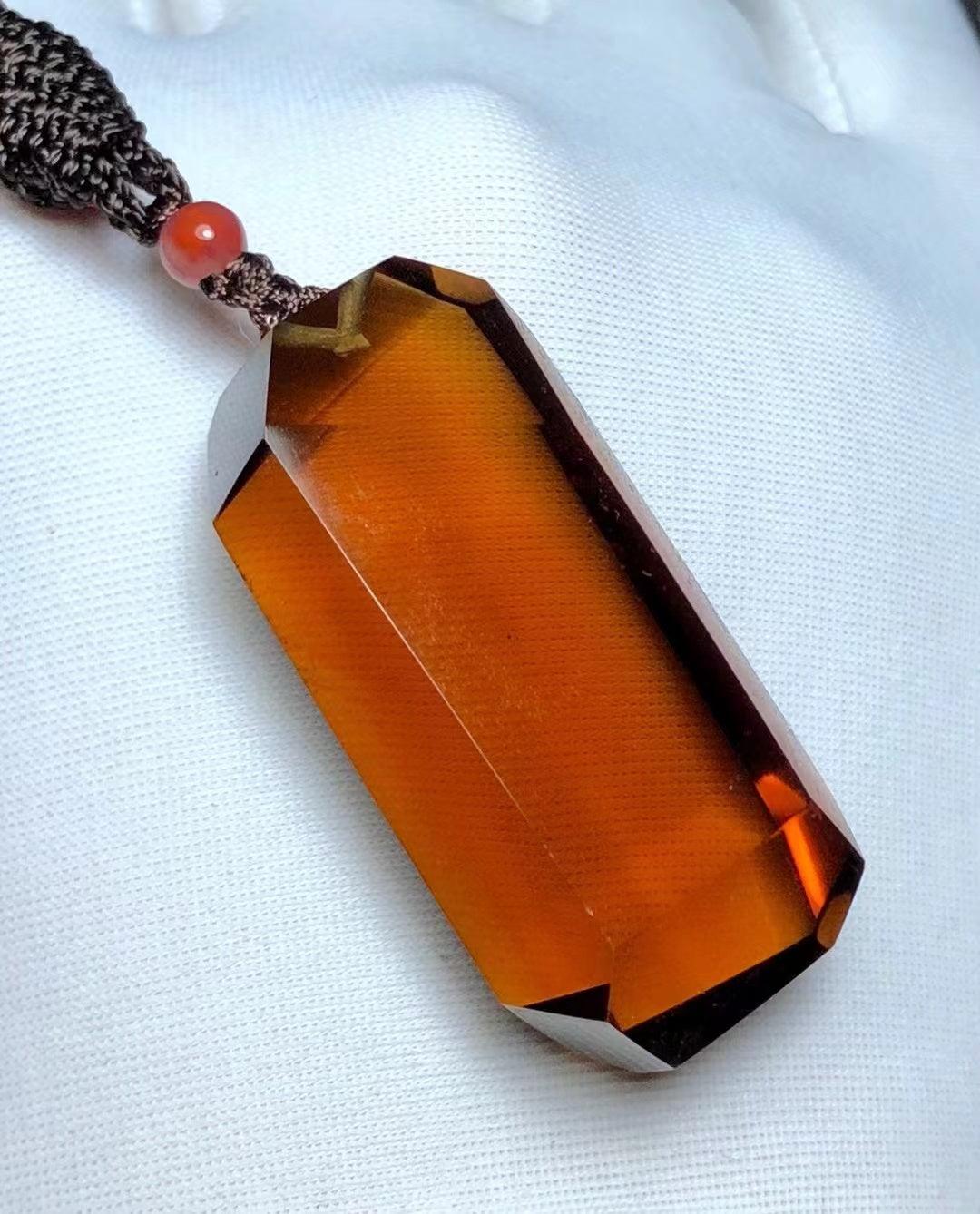 Natural Amethyst & Exquisite Citrine Faceted Pendant✨, Clear Crystal, Gorgeous Color, Luck-Bringing! - crystal luminious soul