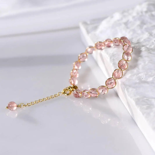 Strawberry Crystal Transfer Bracelet for Elegant Style Crystal Country Arts and Crafts