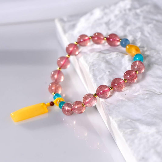 Strawberry Crystal Design Bracelet for Elegant Style Jewelry