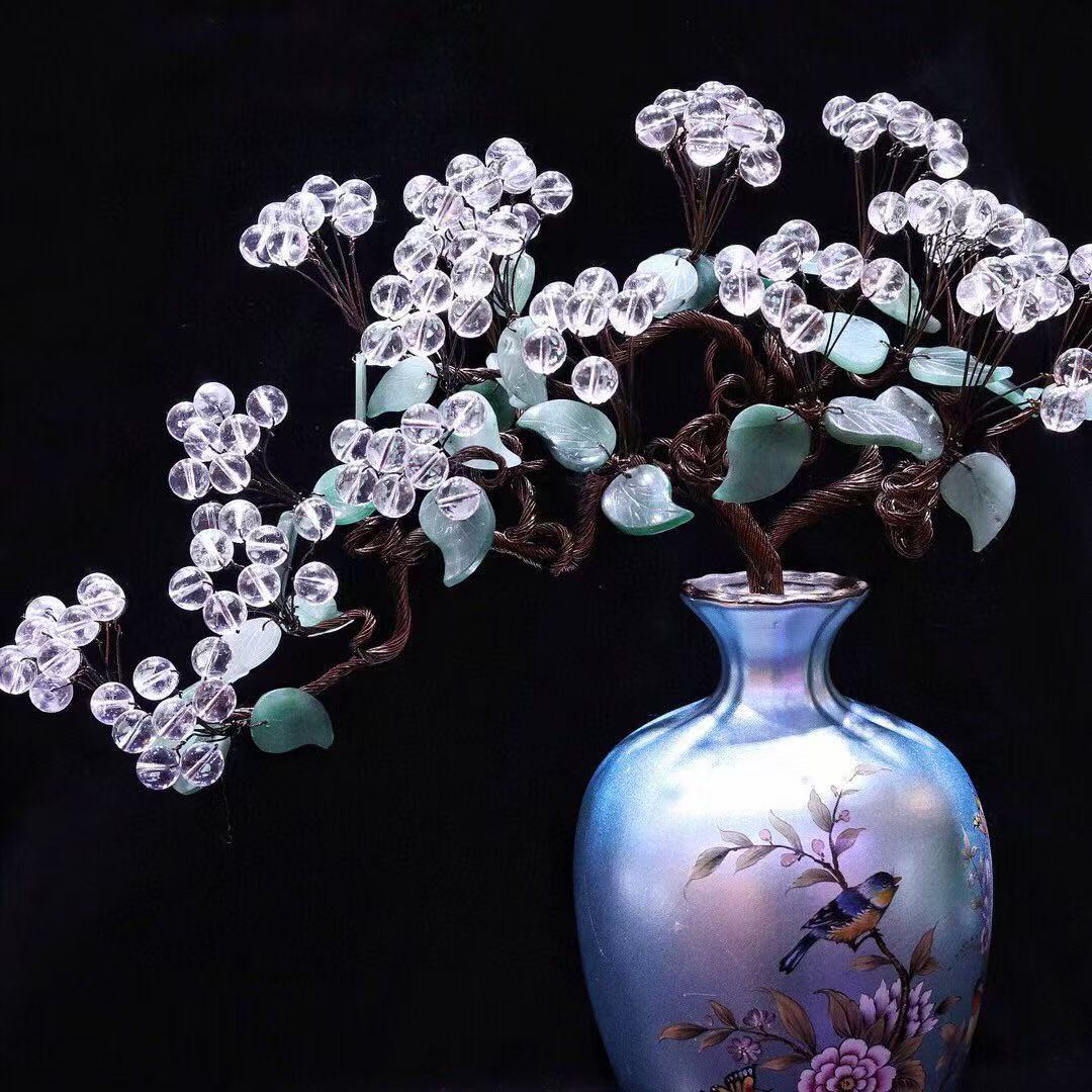 Natural White Crystal Welcome Pine Cash Tree Decor