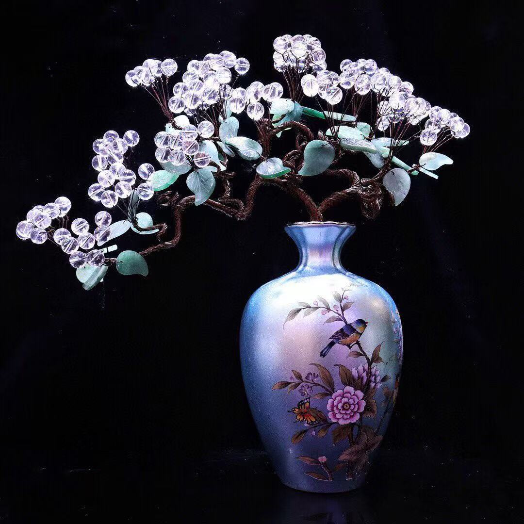 Natural White Crystal Welcome Pine Cash Tree Decor