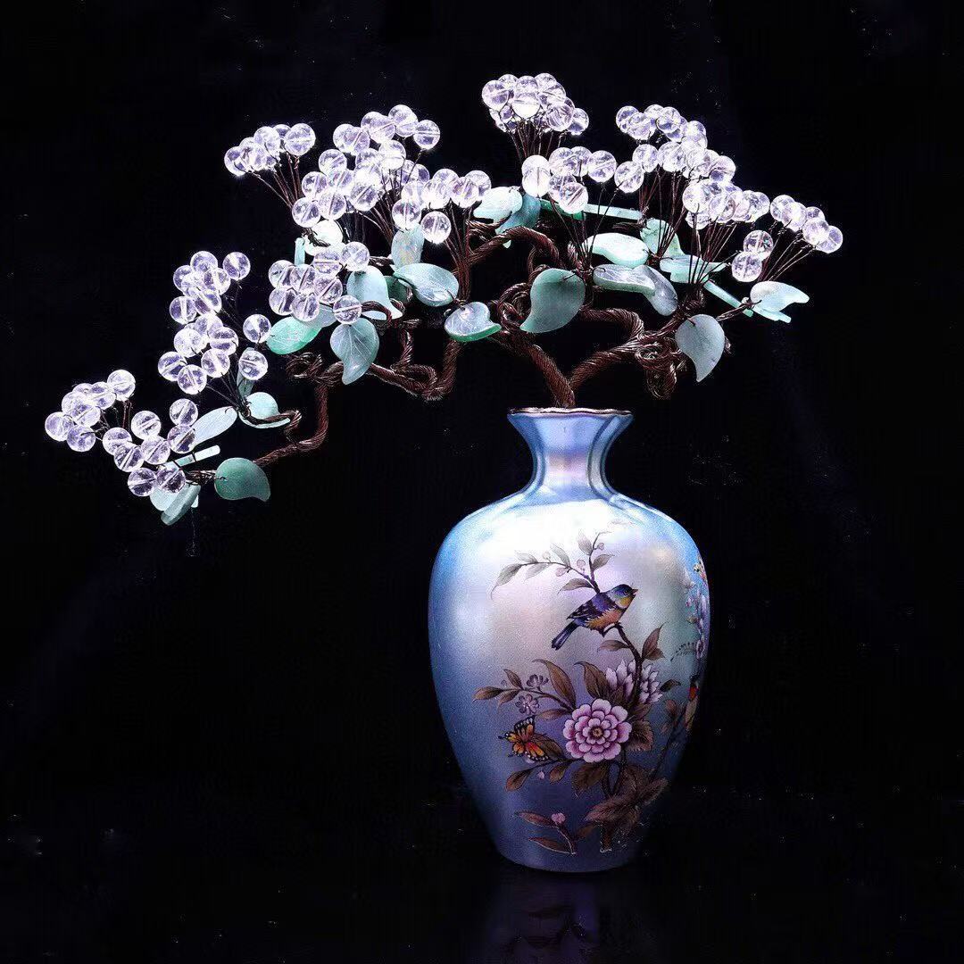 Natural White Crystal Welcome Pine Cash Tree Decor