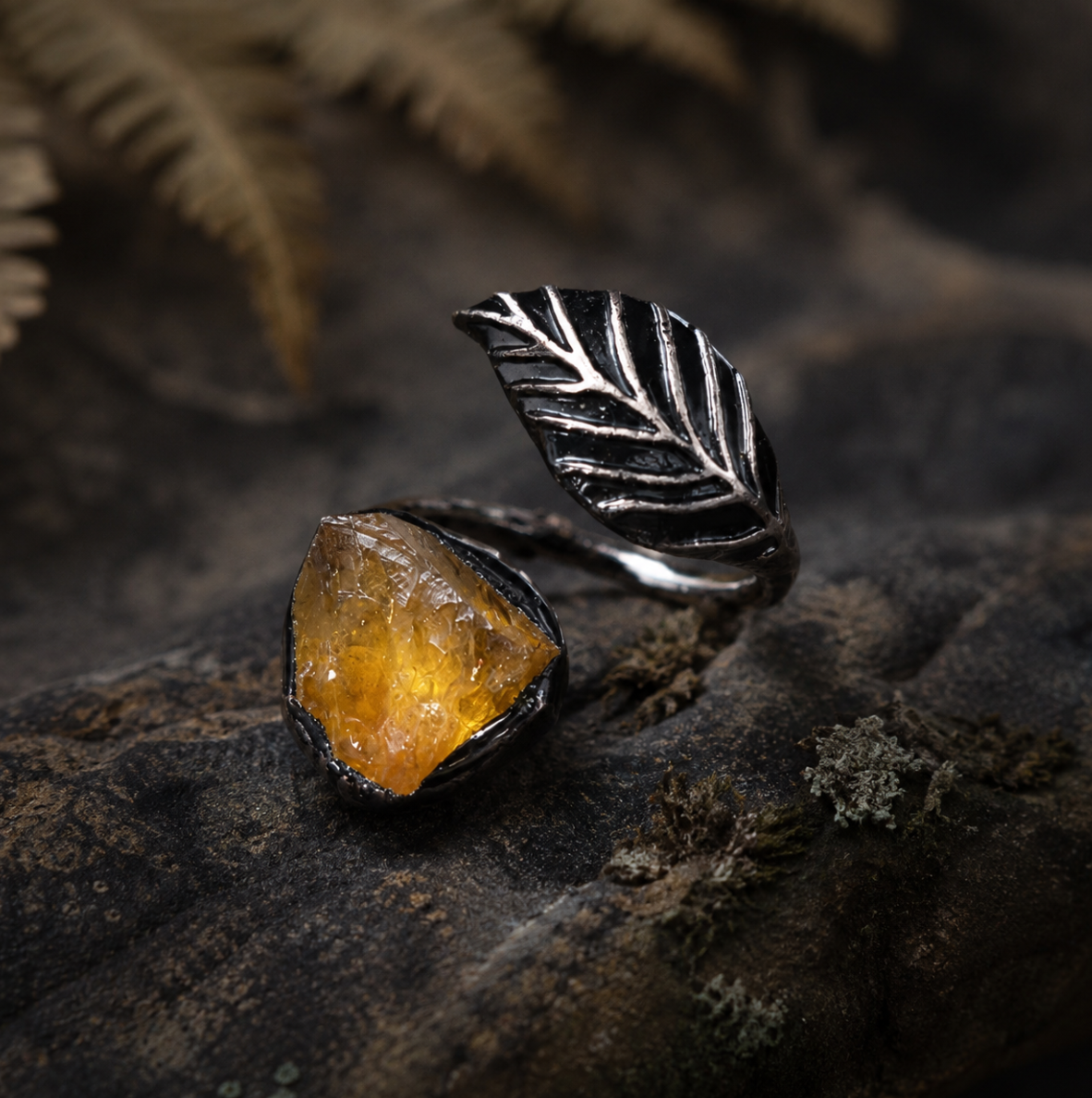 Lightweight gemstone ring designed as a whimsical yellow ring with soft citrine glow.