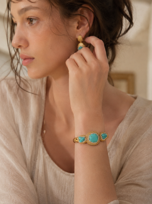 Turquoise Vintage Reverie Bracelet – elegant turquoise bracelet with natural turquoise stones