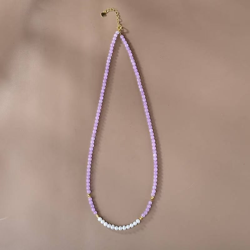 Design Natural Lavender Amethyst Clavicle Chain Jewelry