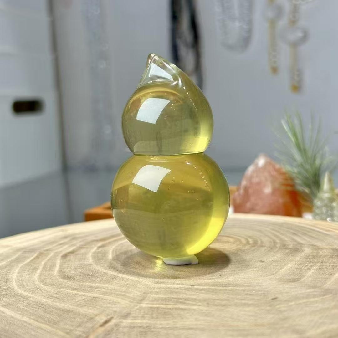 Natural Citrine Gourd Decorative Yellow Crystal Accent