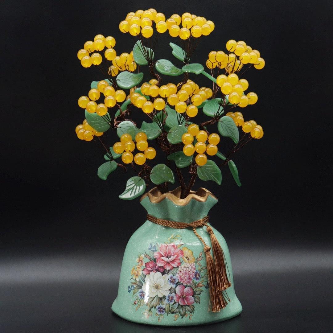 Topaz Fruit Cash Cow Decoration for Home Prosperity