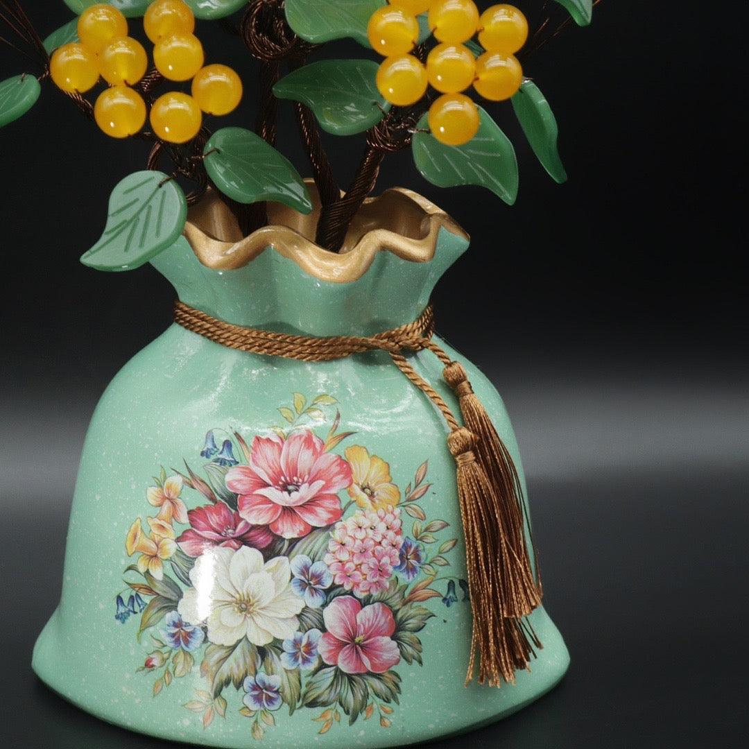 Topaz Fruit Cash Cow Decoration for Home Prosperity