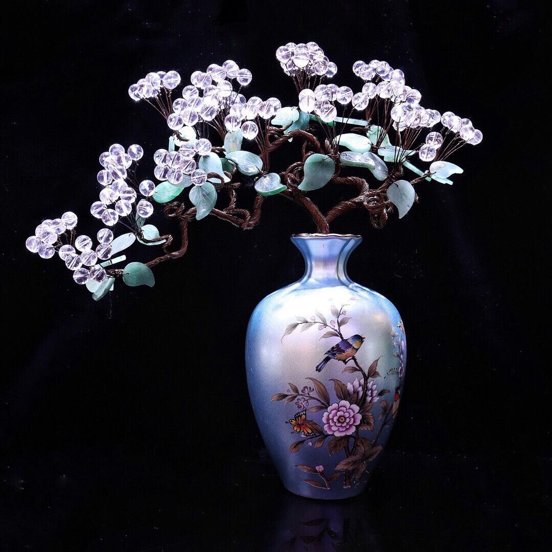 Natural White Crystal Welcome Pine Cash Tree Decor