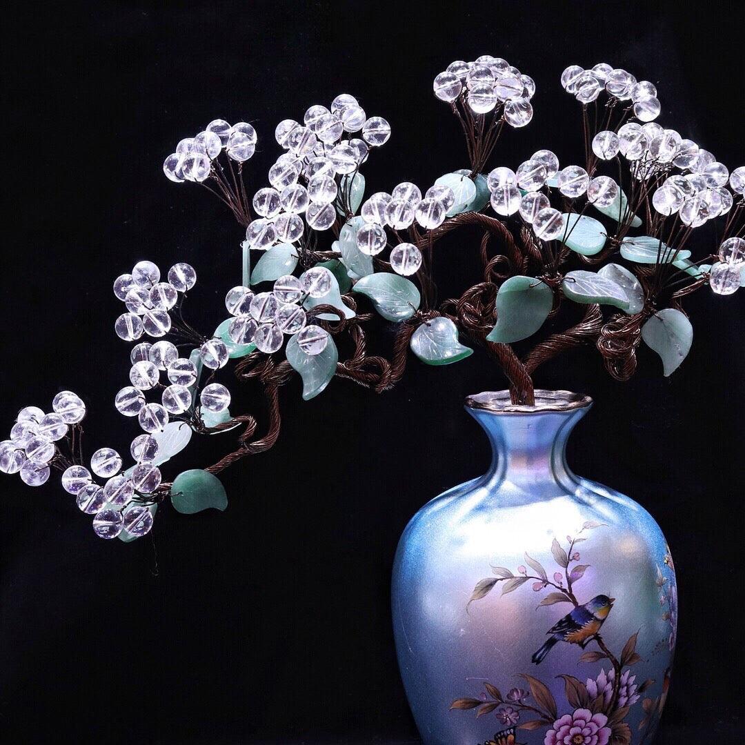 Natural White Crystal Welcome Pine Cash Tree Decor