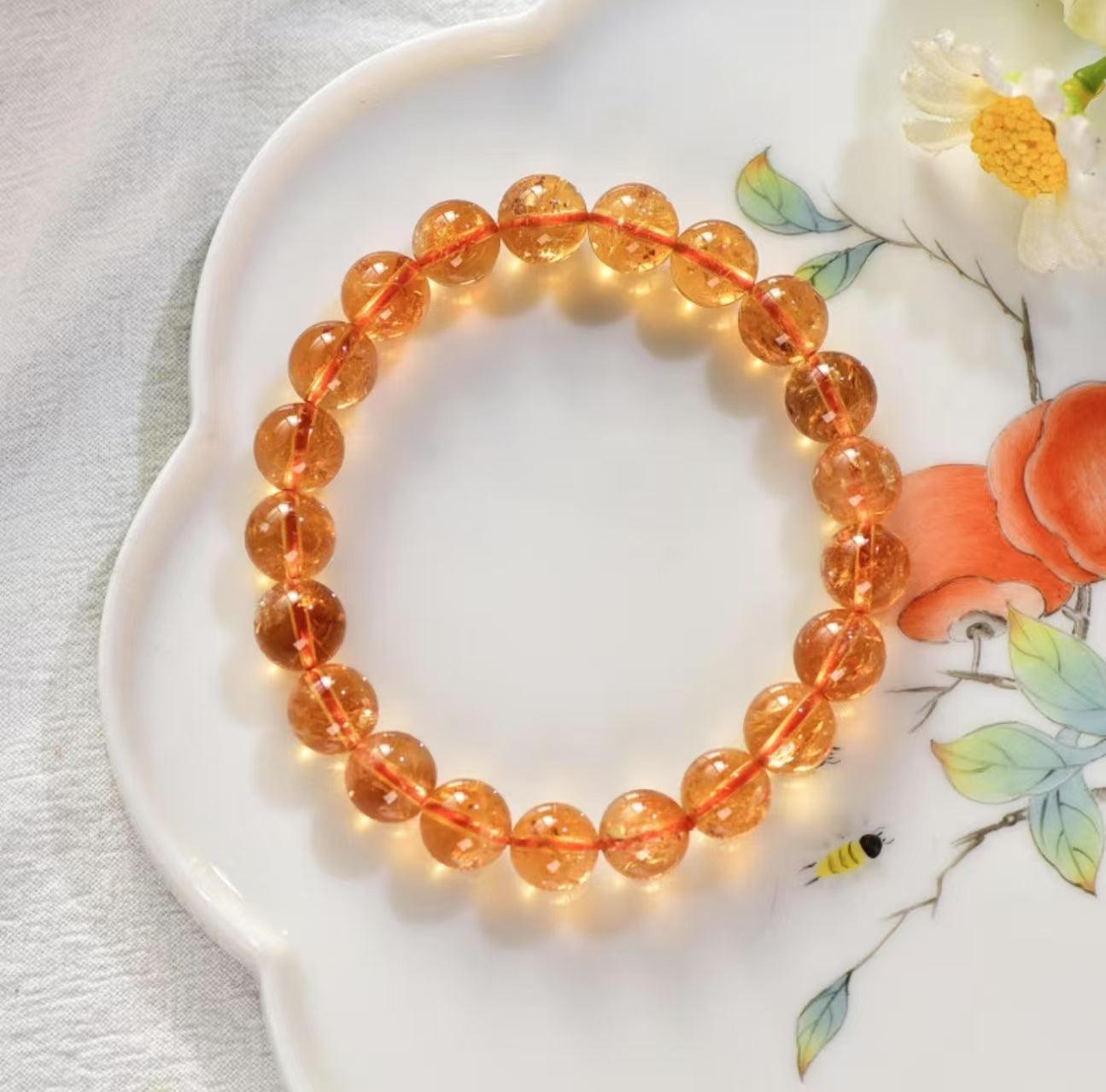 Natural Crystal Bracelet Yellow Asay Crystal Beads String