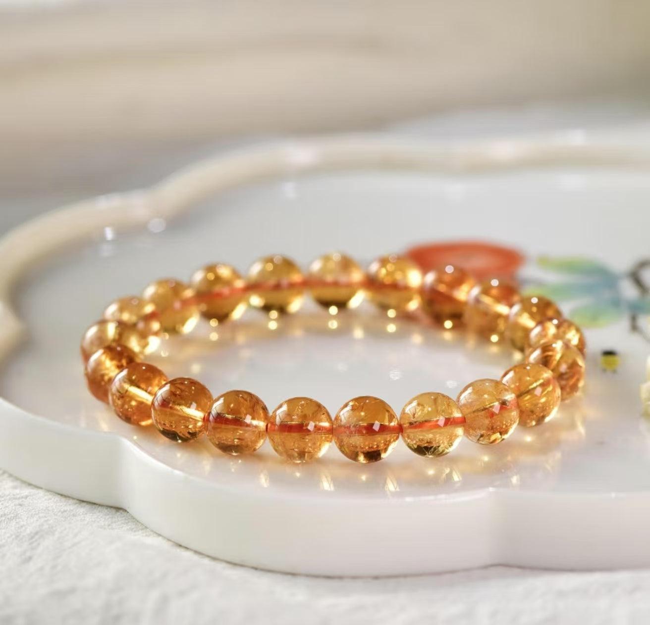Natural Crystal Bracelet Yellow Asay Crystal Beads String
