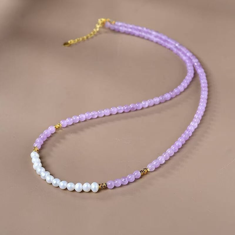 Design Natural Lavender Amethyst Clavicle Chain Jewelry