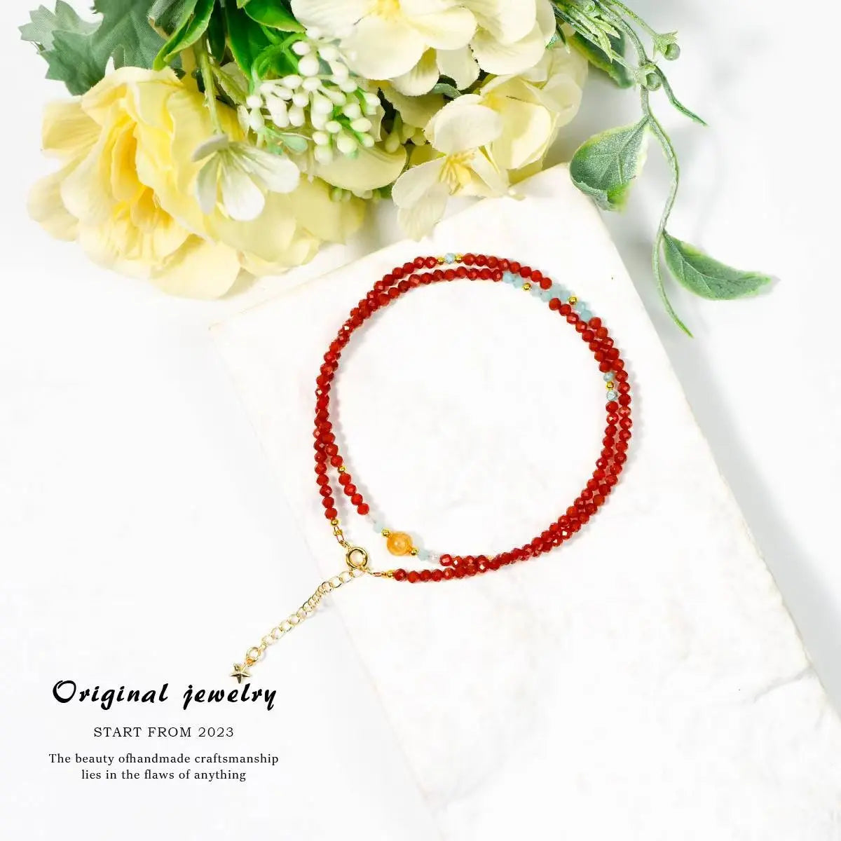 Personalized Red Agate Beaded Necklace – Classic Chinese Agate Jewelry SHINECRYS Arts and Crafts