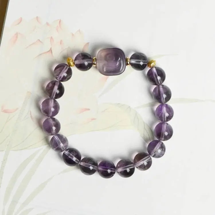 Amethyst Zaki Bracelet with Radiant Purple Crystals Crystal Country Arts and Crafts