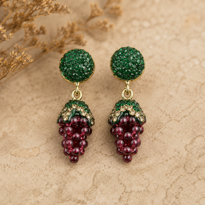 Garnet Grape Whisper Earrings – elegant garnet earrings with natural deep red garnet stones