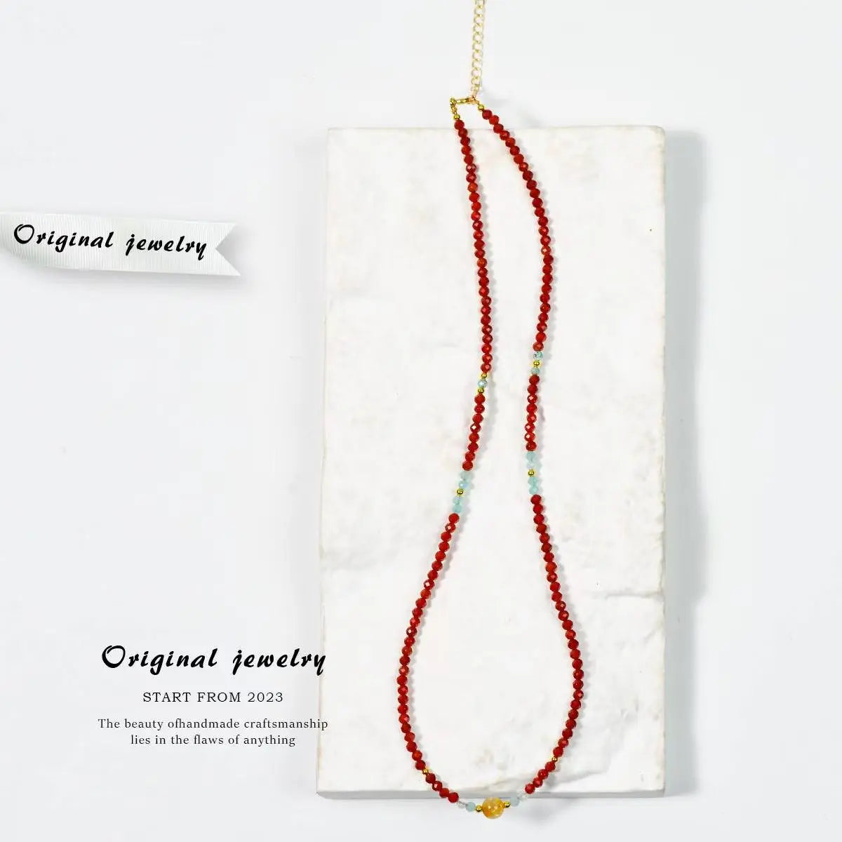 Personalized Red Agate Beaded Necklace – Classic Chinese Agate Jewelry SHINECRYS Arts and Crafts