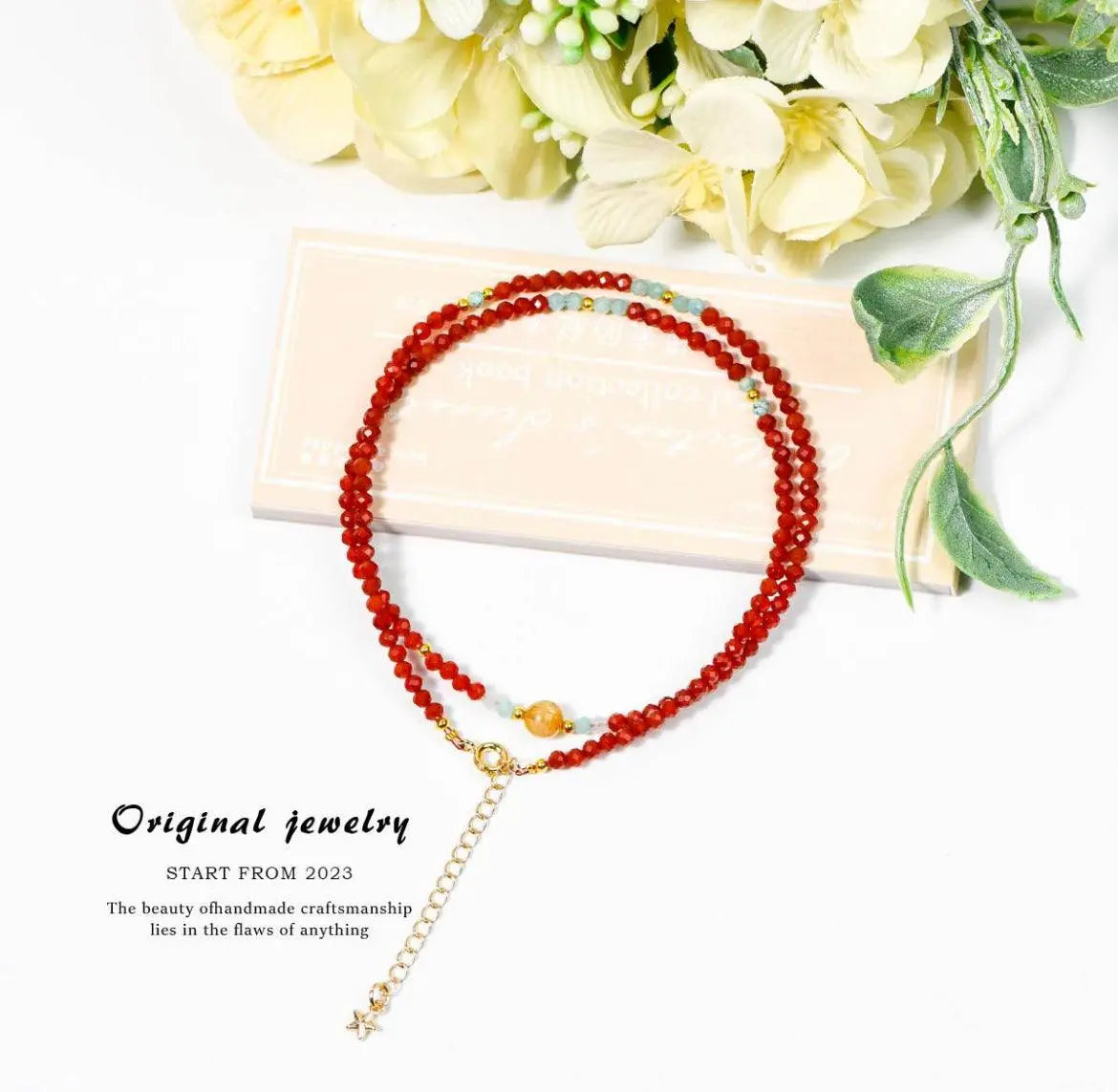 Personalized Red Agate Beaded Necklace – Classic Chinese Agate Jewelry SHINECRYS Arts and Crafts