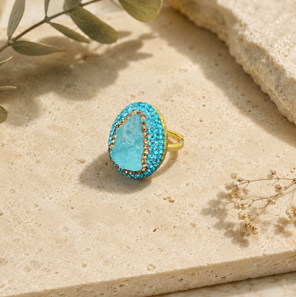 Lifestyle shot of march birthstone jewelry as everyday healing accessory