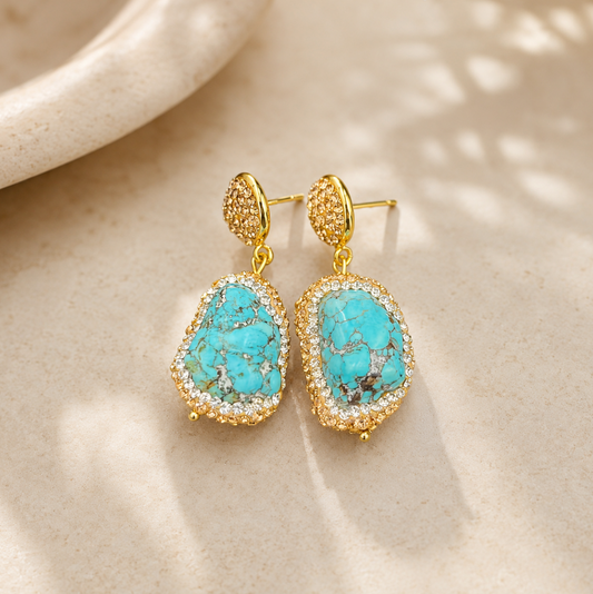 The Vintage Turquoise Legacy turquoise earrings with natural turquoise stones