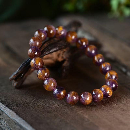Natural Purple Titanium Crystal Bracelet for Energy Boost Hengda Crystal