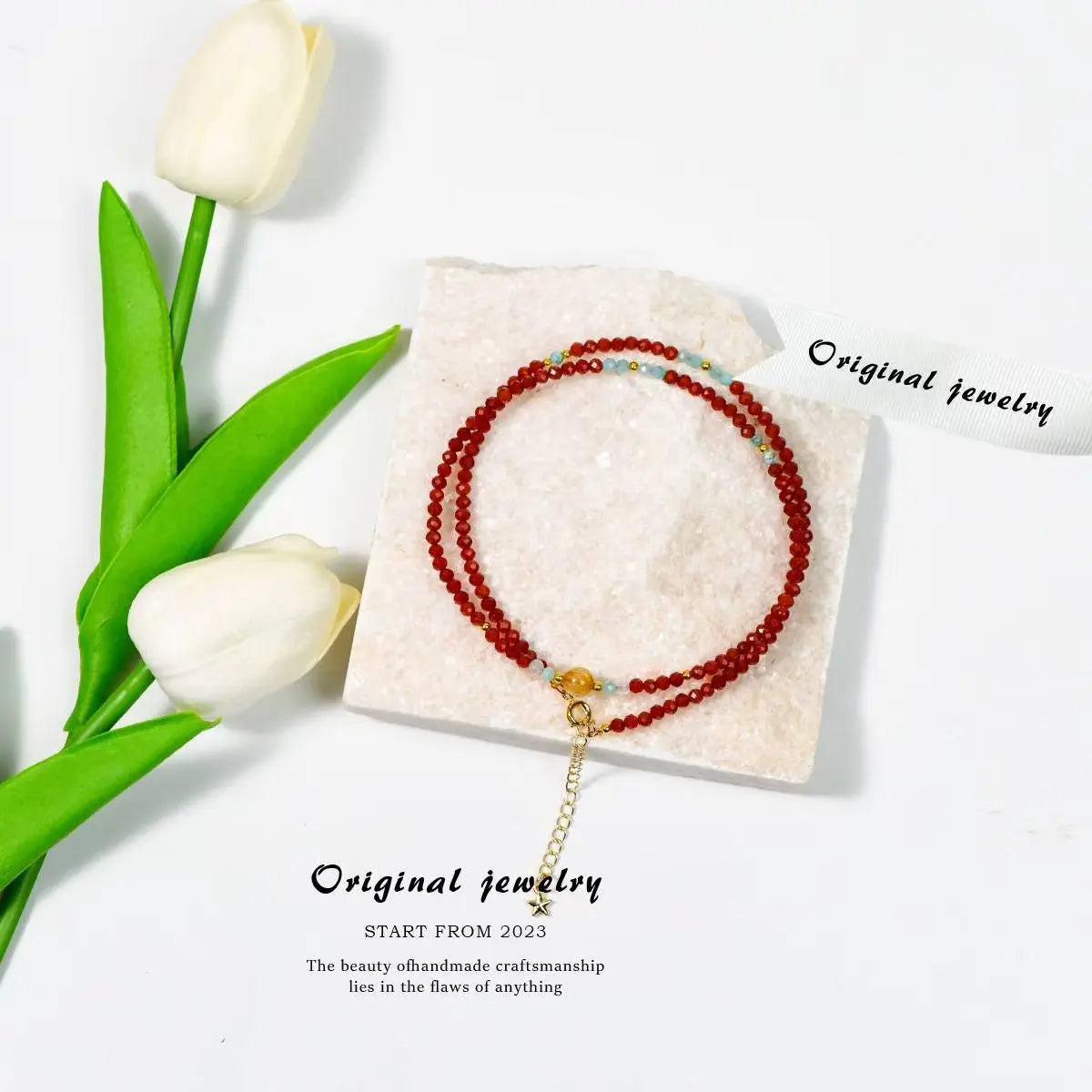 Personalized Red Agate Beaded Necklace – Classic Chinese Agate Jewelry SHINECRYS Arts and Crafts